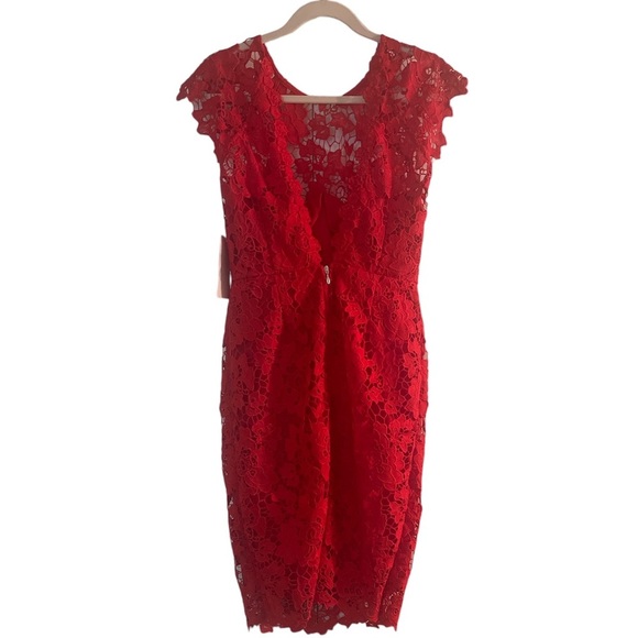 Paper Dolls London Lace Dress with Scallop Back Red Size 8 US, UK 12 , EU 40 - Picture 7 of 9